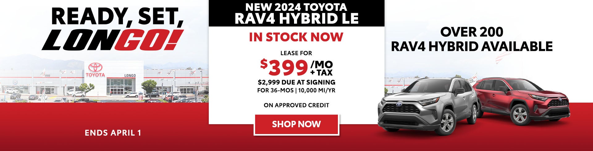 Lease a New 2024 Toyota RAV4 Hybrid LE