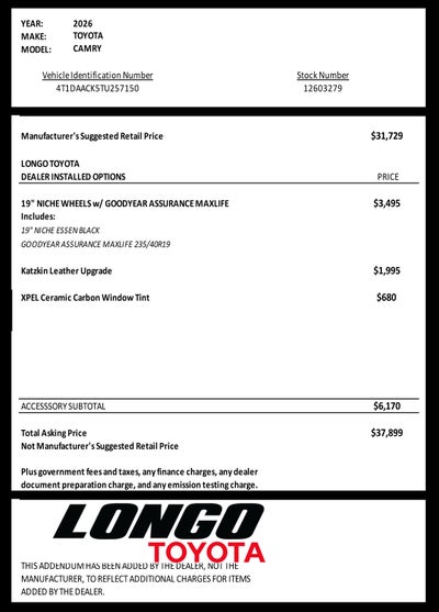 2026 Toyota Camry LE