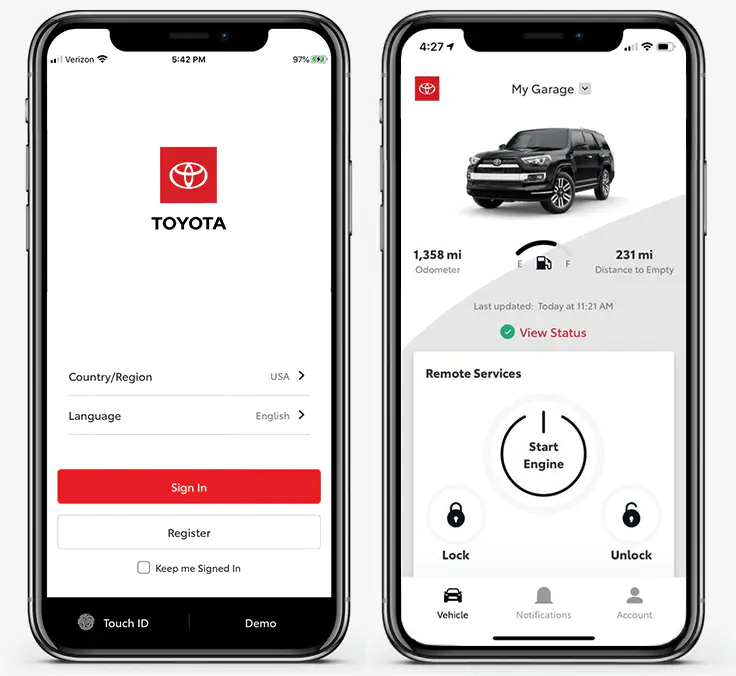 Toyota App Getting Started