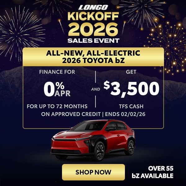 Finance a new 2026 bZ for 0% APR and get $3,500 TFS cash
