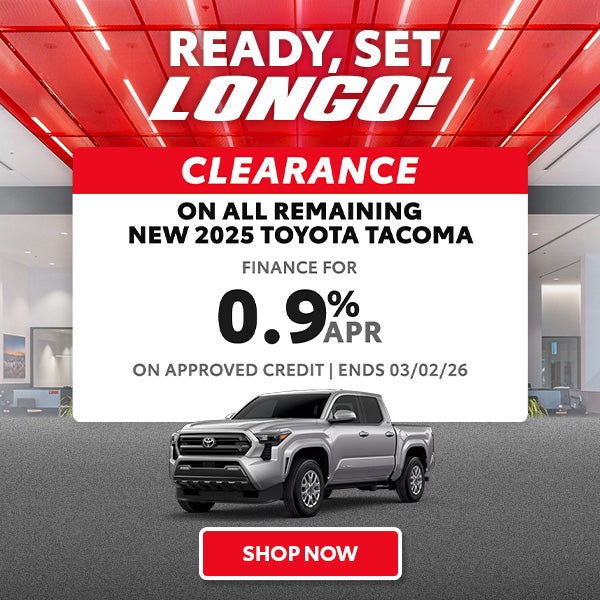 Finance a new 2025 Tacoma for 0.9% APR