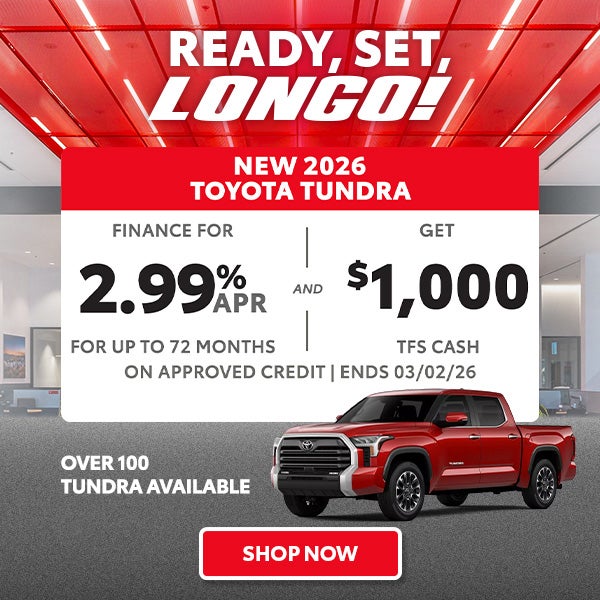 Finance a new Tundra for 2.99% and get $1000 TFS Cash