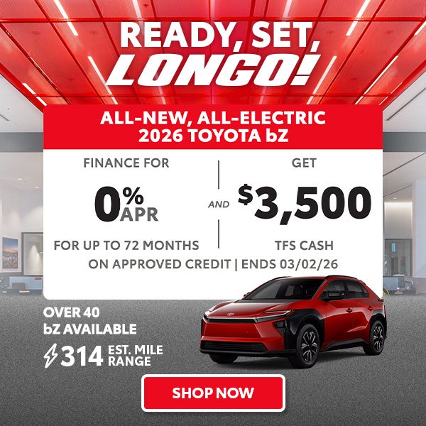 Finance a new bZ for 0% APR and get $3500 TFS Cash