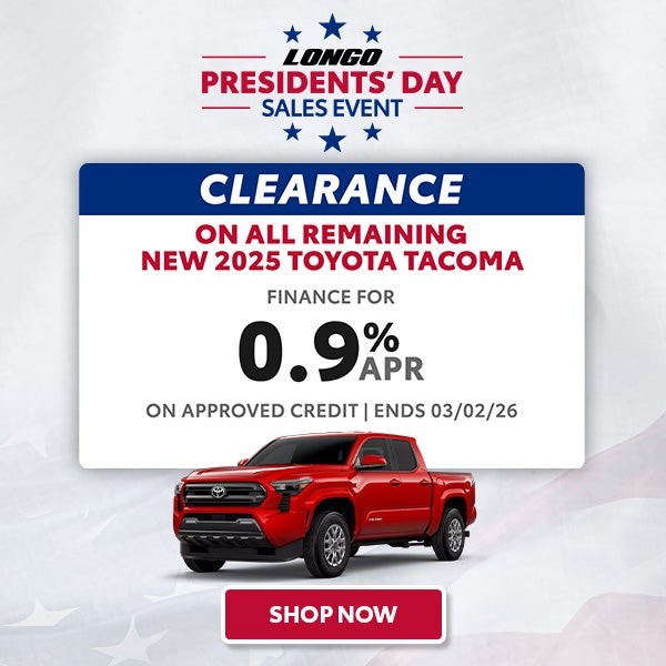 Finance a new 2025 Tacoma for 0.9% APR