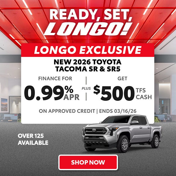 Finance a new Tacoma SR & SR5 for 0.99% + Get $500 TFS Cash