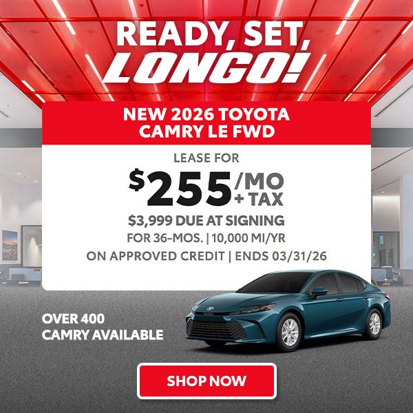 Lease a 2026 Camry for $255/mo + tax