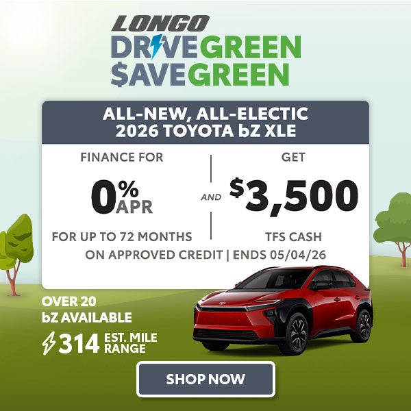Finance a new bZ XLE for 0% APR and get $3500 TFS Cash