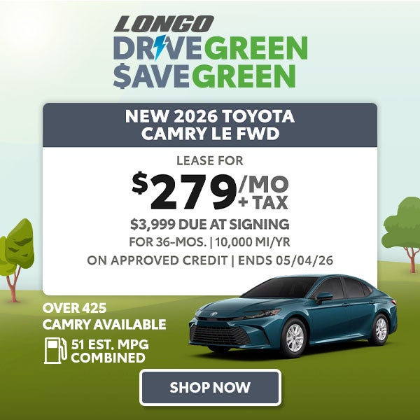 Lease a 2026 Camry for $279/mo + tax