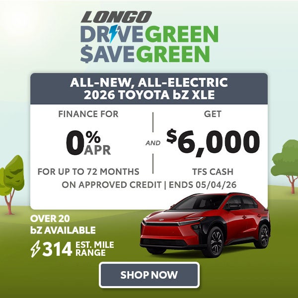Finance a new bZ XLE for 0% APR and get $6000 TFS Cash