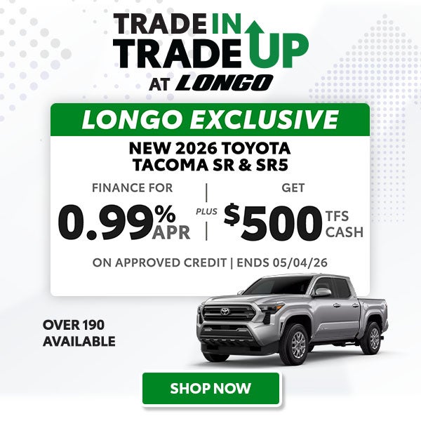 Finance a new Tacoma SR & SR5 for 0.99% + Get $500 TFS Cash