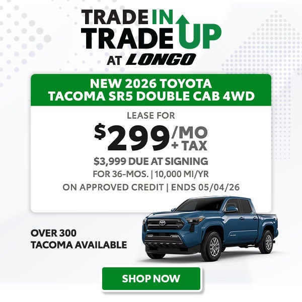Lease a 2026 Tacoma SR5 for $299/mo + tax