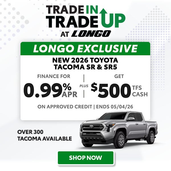 Finance a new Tacoma SR & SR5 for 0.99% + Get $500 TFS Cash
