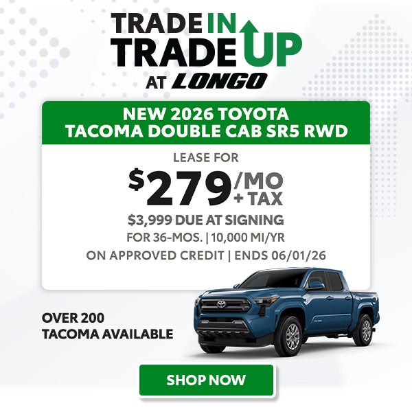 Lease a Toyota Tacoma Sr5 for $279/mo + tax