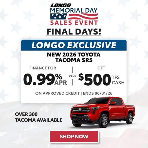 Finance a new Tacoma SR5 for 0.99% + Get $500 TFS Cash