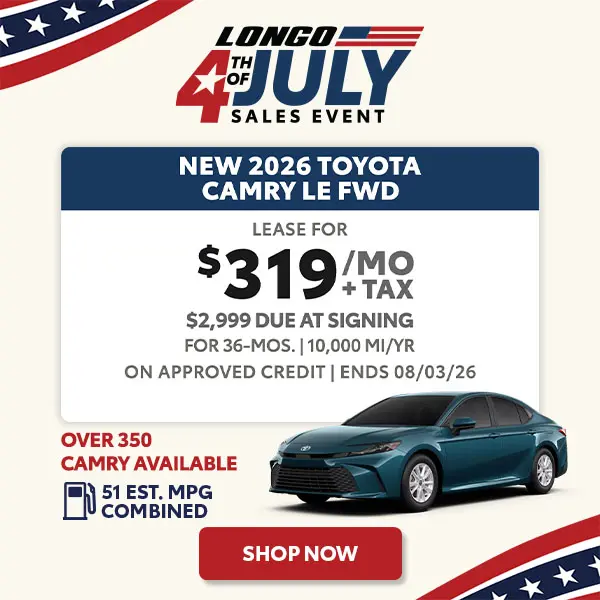 Lease a new 2026 Camry for $319/mo + tax