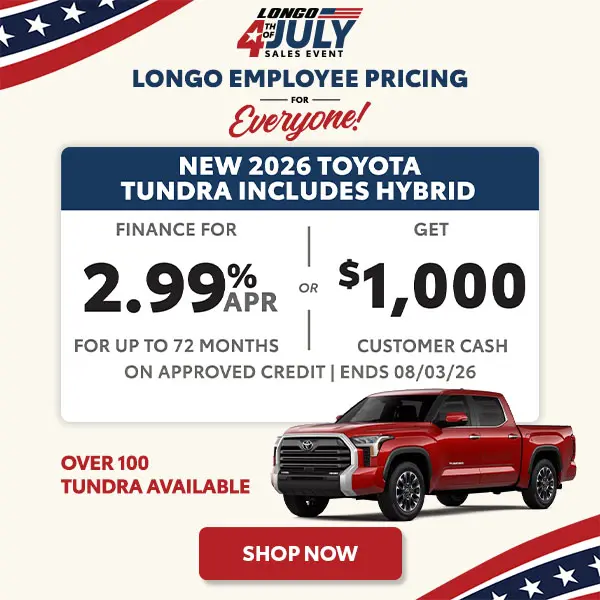 Finance a new 2026 Tundra for 2.99% APR OR Get $1K CC