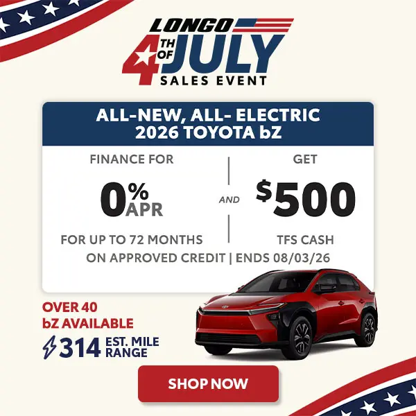 Finance a new 2026 bZ for 0% APR & Get $500 TFS Cash