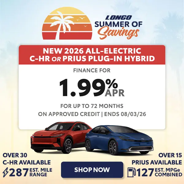 Finance a new 2026 C-HR or Prius Plug-In for 1.99% APR