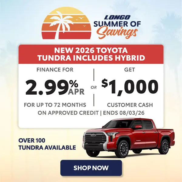 Finance a new 2026 Tundra for 2.99% APR OR Get $1K CC