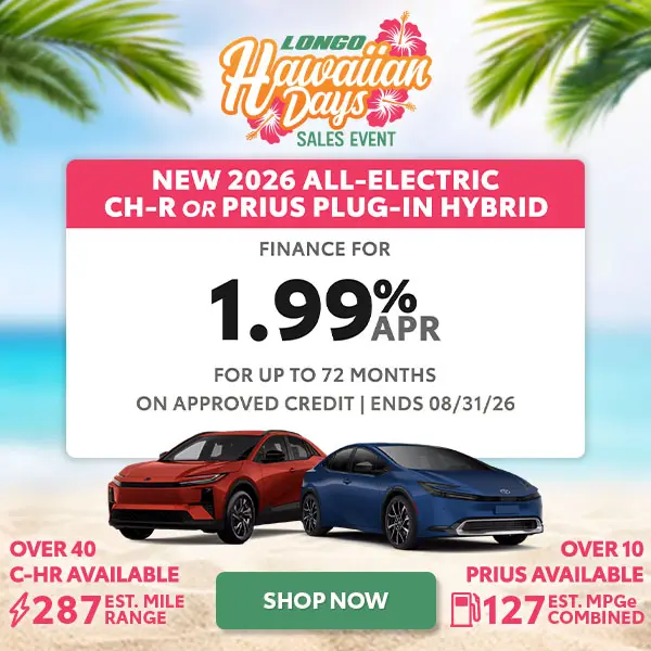 Finance a new 2026 C-HR or Prius Plug-In for 1.99% APR