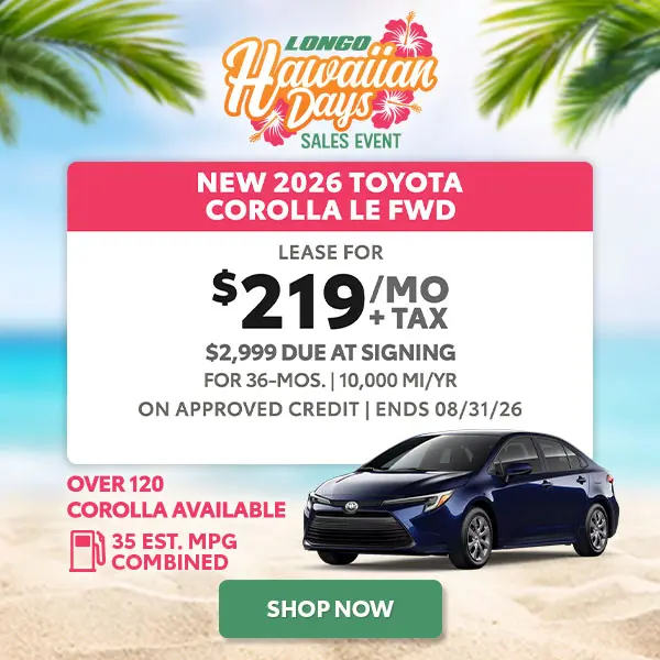 Lease a new 2026 Corolla for $219/mo + tax
