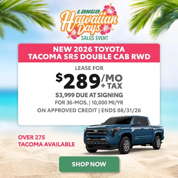Lease a new Tacoma SR5 for $289/mo + tax
