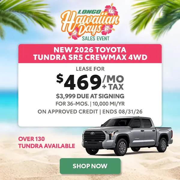 Lease a 2026 Tundra SR5 for $469/mo + tax