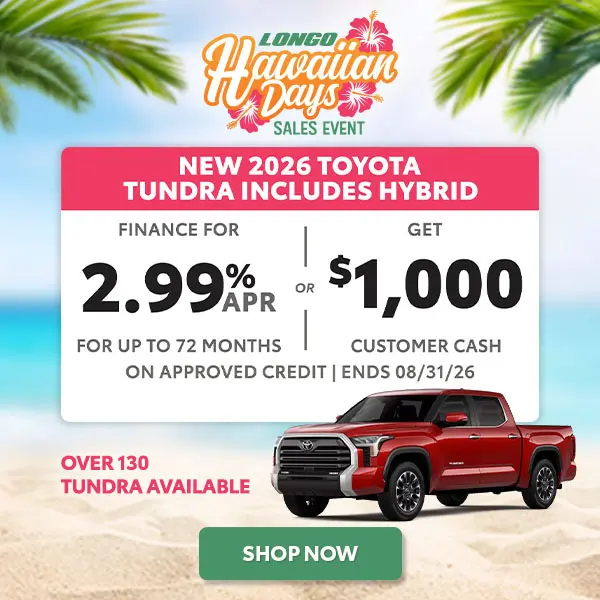 Finance a new 2026 Tundra for 2.99% APR OR Get $1K CC