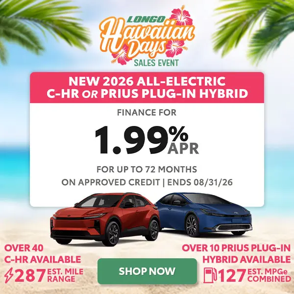 Finance a new 2026 C-HR or Prius Plug-In for 1.99% APR
