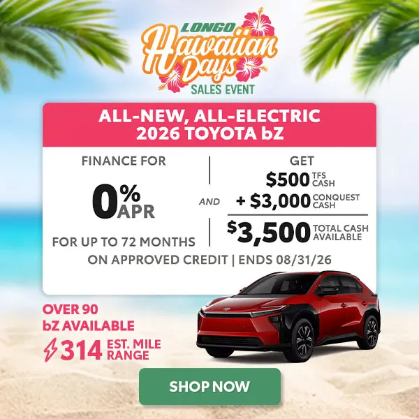 Finance a new 2026 bZ for 0% APR & Get $500 TFS Cash