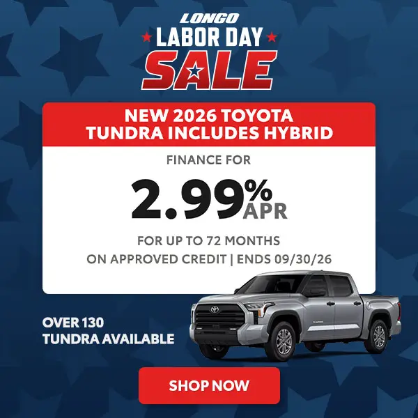 Finance a new 2026 Tundra for 2.99% APR