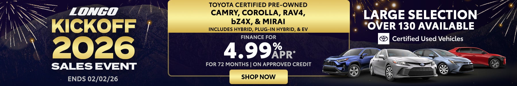 Shop Toyota Certified Pre-Owned Vehicles